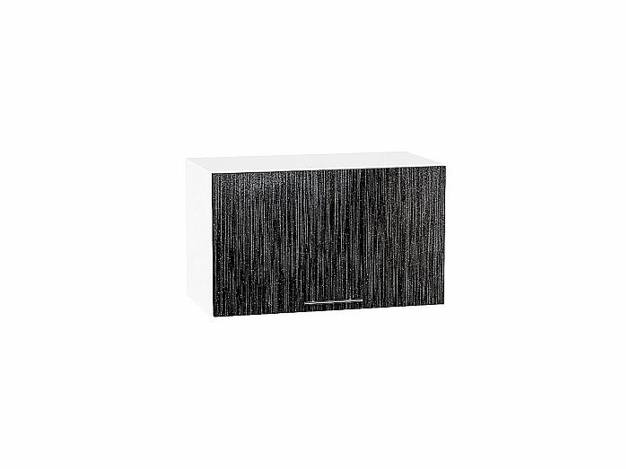 Шкаф верхний горизонтальный Валерия-М Черный металлик дождь Белый 358*600*318