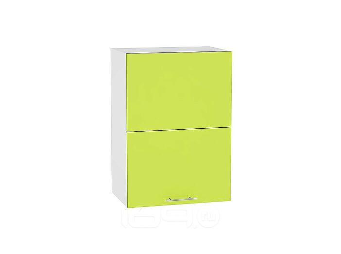 Шкаф верхний горизонтальный Валерия-М с подъемным механизмом ВГ 501 Лайм глянец-Белый