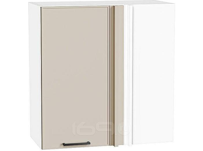 Шкаф верхний прямой угловой Эйр Cream Silk/Белый 716*700*345