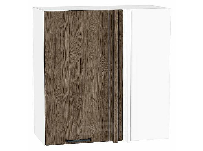 Шкаф верхний прямой угловой Флэт Brown Casella Oak 2S/Белый 716*700*345