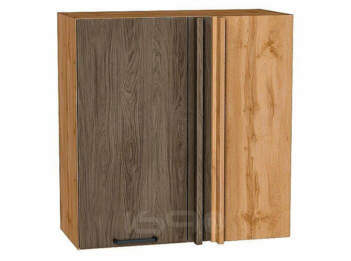 Шкаф верхний прямой угловой Флэт Brown Casella Oak 2S/Дуб Вотан 716*700*345