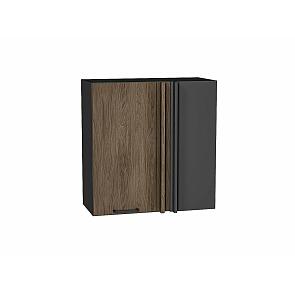 Шкаф верхний прямой угловой Флэт Brown Casella Oak 2S/Graphite 716*700*345