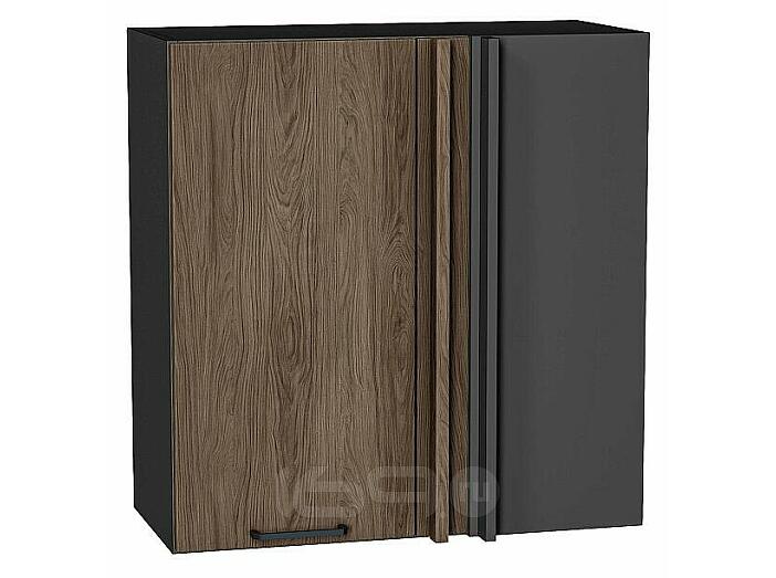 Шкаф верхний прямой угловой Флэт Brown Casella Oak 2S/Graphite 716*700*345
