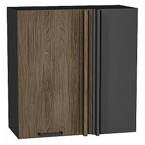 Шкаф верхний прямой угловой Флэт Brown Casella Oak 2S/Graphite 716*700*345