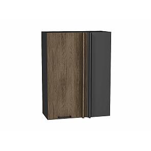 Шкаф верхний прямой угловой Флэт Brown Casella Oak 2S/Graphite 920*700*345