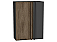 Шкаф верхний прямой угловой Флэт Brown Casella Oak 2S/Graphite 920*700*345