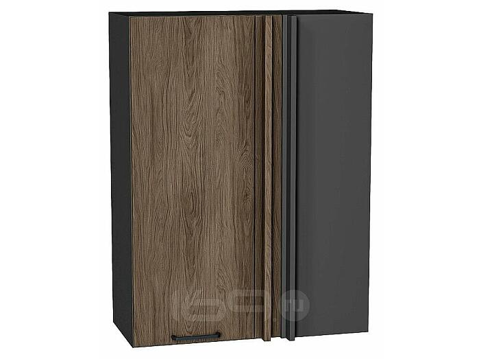 Шкаф верхний прямой угловой Флэт Brown Casella Oak 2S/Graphite 920*700*345