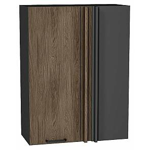 Шкаф верхний прямой угловой Флэт Brown Casella Oak 2S/Graphite 920*700*345