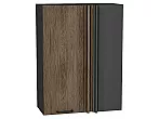 Шкаф верхний прямой угловой Флэт Brown Casella Oak 2S/Graphite 920*700*345