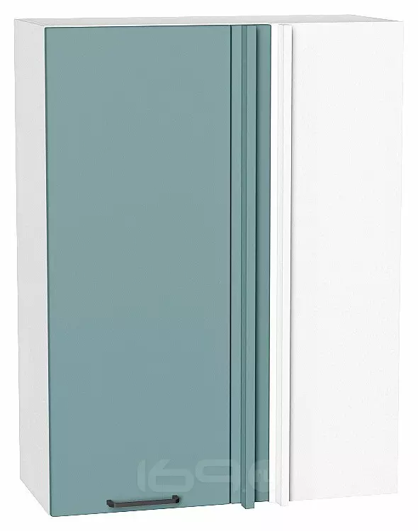 Шкаф верхний прямой угловой Флэт Grey-green In 2S/Белый 920*690*345