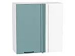 Шкаф верхний прямой угловой Флэт Grey-green In 2S/Белый 716*690*345