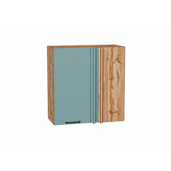 Шкаф верхний прямой угловой Флэт Grey-green In 2S/Дуб Вотан 716*700*345