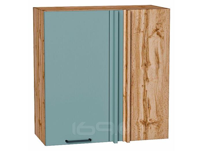 Шкаф верхний прямой угловой Флэт Grey-green In 2S/Дуб Вотан 716*700*345