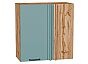 Шкаф верхний прямой угловой Флэт Grey-green In 2S/Дуб Вотан 716*700*345