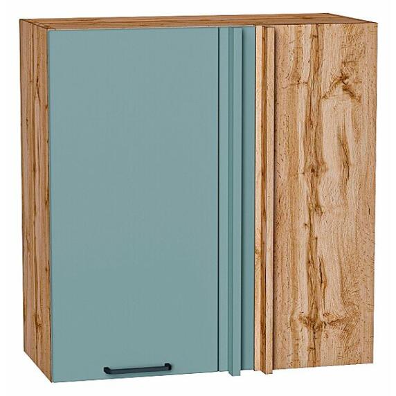 Шкаф верхний прямой угловой Флэт Grey-green In 2S/Дуб Вотан 716*700*345