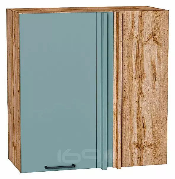 Шкаф верхний прямой угловой Флэт Grey-green In 2S/Дуб Вотан 716*700*345