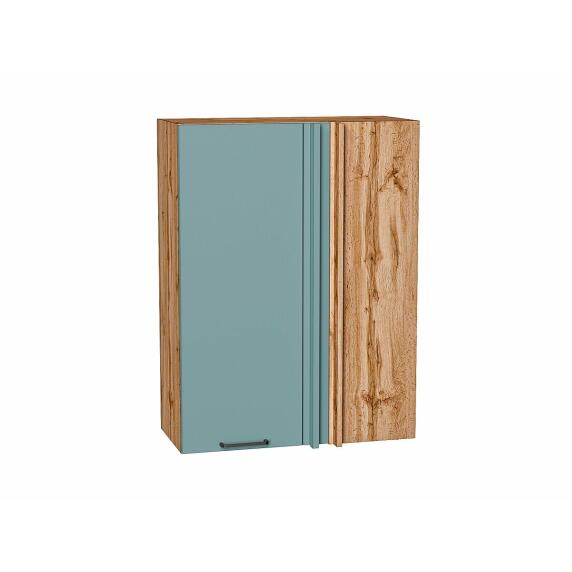 Шкаф верхний прямой угловой Флэт Grey-green In 2S/Дуб Вотан 920*700*345
