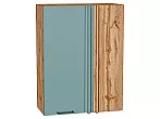 Шкаф верхний прямой угловой Флэт Grey-green In 2S/Дуб Вотан 920*700*345
