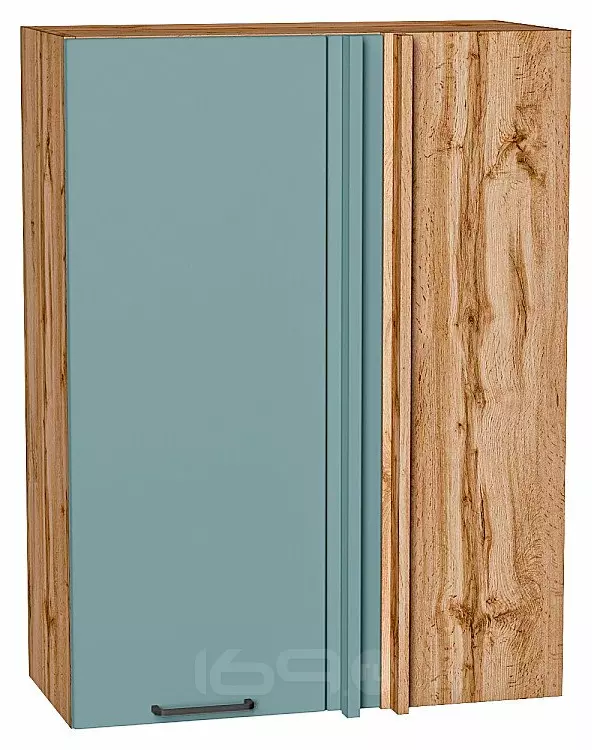 Шкаф верхний прямой угловой Флэт Grey-green In 2S/Дуб Вотан 920*700*345