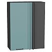 Шкаф верхний прямой угловой Флэт Grey-green In 2S/Graphite 920*700*345