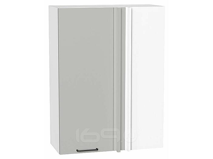 Шкаф верхний прямой угловой Флэт Light Grey In 2S/Белый 920*700*345