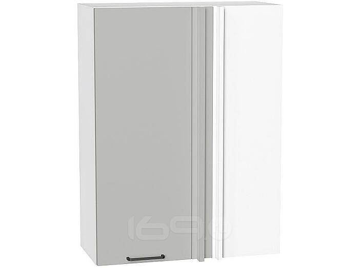 Шкаф верхний прямой угловой Флэт Light Grey In 2S/Белый 920*700*345