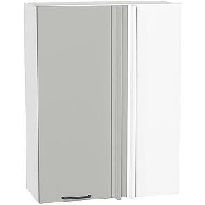 Шкаф верхний прямой угловой Флэт Light Grey In 2S/Белый 920*700*345