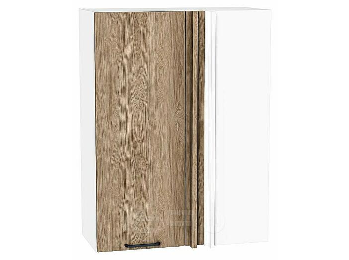 Шкаф верхний прямой угловой Флэт Natural Casella Oak 2S/Белый 920*700*345