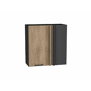 Шкаф верхний прямой угловой Флэт Natural Casella Oak 2S/Graphite 716*700*345