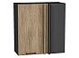 Шкаф верхний прямой угловой Флэт Natural Casella Oak 2S/Graphite 716*700*345
