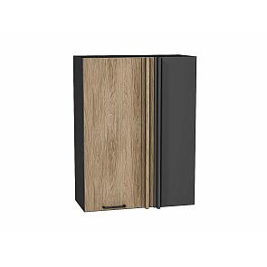 Шкаф верхний прямой угловой Флэт Natural Casella Oak 2S/Graphite 920*700*345