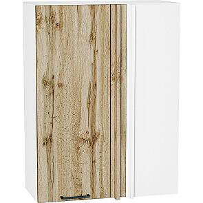 Шкаф верхний прямой угловой Флэт Wotan Oak 2S/Белый 920*690*345