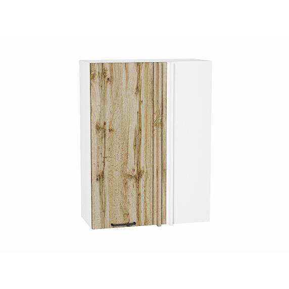 Шкаф верхний прямой угловой Флэт Wotan Oak 2S/Белый 920*690*345