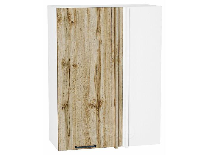 Шкаф верхний прямой угловой Флэт Wotan Oak 2S/Белый 920*690*345
