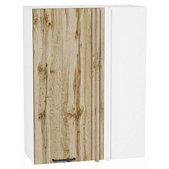 Шкаф верхний прямой угловой Флэт Wotan Oak 2S/Белый 920*690*345
