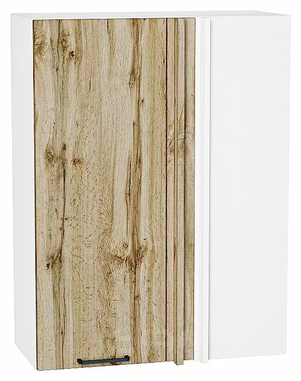 Шкаф верхний прямой угловой Флэт Wotan Oak 2S/Белый 920*690*345