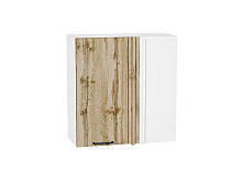 Шкаф верхний прямой угловой Флэт Wotan Oak 2S Белый | 69 см