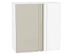 Шкаф верхний прямой угловой Фьюжн Cream Silk/Белый 716*700*345