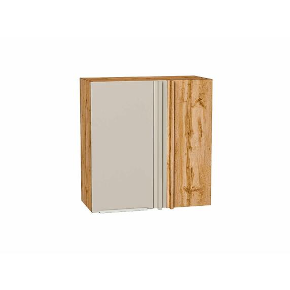 Шкаф верхний прямой угловой Фьюжн Cream Silk/Дуб Вотан 716*700*345