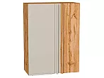 Шкаф верхний прямой угловой Фьюжн Cream Silk/Дуб Вотан 920*700*345