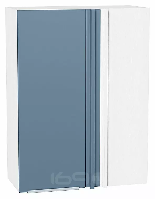 Шкаф верхний прямой угловой Фьюжн Silky Blue Белый 920*700*345