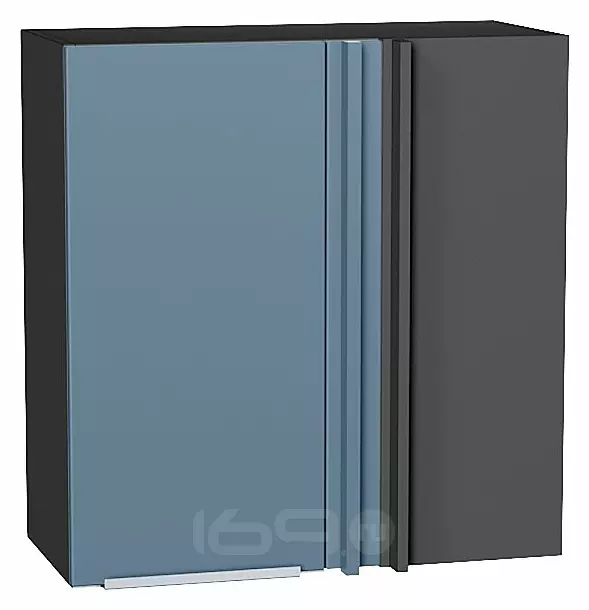 Шкаф верхний прямой угловой Фьюжн Silky Blue Graphite 716*700*345