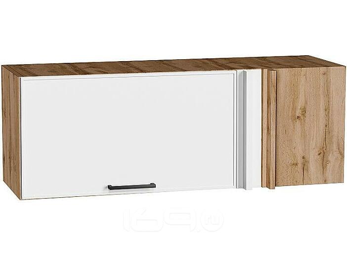 Шкаф верхний прямой угловой горизонтальный Эйр White Silk/Дуб Вотан 358*1000*350