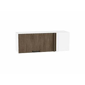 Шкаф верхний прямой угловой горизонтальный Флэт Brown Casella Oak 2S/Белый 358*1000*350