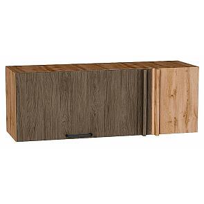 Шкаф верхний прямой угловой горизонтальный Флэт Brown Casella Oak 2S/Дуб Вотан 358*1000*350