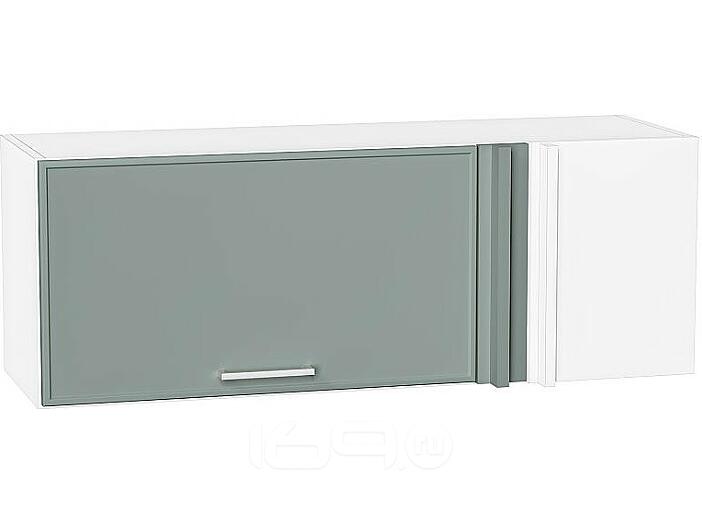 Шкаф верхний прямой угловой горизонтальный Квадро Аквамарин/Белый 358*1000*350
