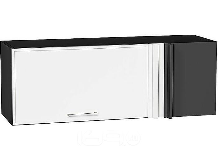 Шкаф верхний прямой угловой горизонтальный Квадро Белый/Graphite 358*1000*350