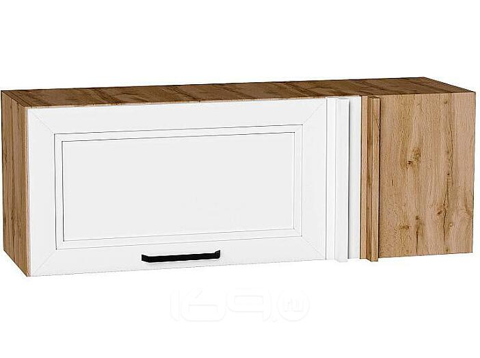 Шкаф верхний прямой угловой горизонтальный Нео White Silk/Дуб Вотан 358*1000*350