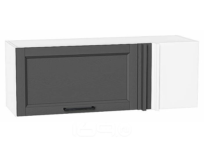 Шкаф верхний прямой угловой горизонтальный Сканди Stormy Silkwood/Белый 358*1000*350