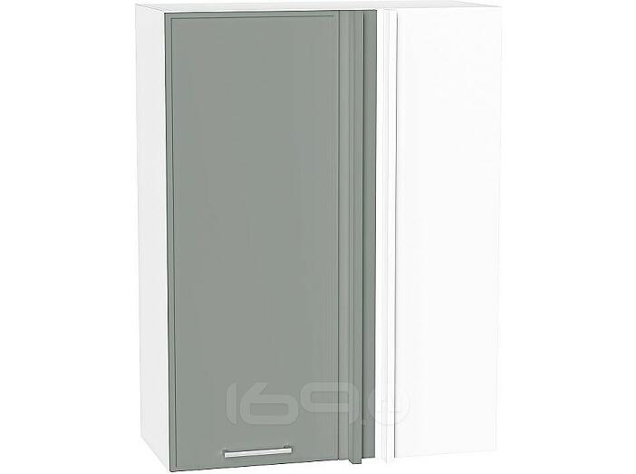 Шкаф верхний прямой угловой Квадро Аквамарин/Белый 920*700*345